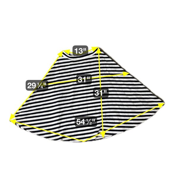 Lauren Ralph Lauren Black White Striped Swing Skirt Womens Size 10 A Line - Picture 7 of 7